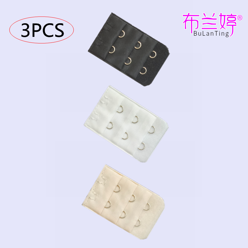 3Pcs Amazon Stainless Steel Bra Extender with Three Rows of Two Hooks, Three Hooks, Four Hooks, Extension Buckle, Back Clasp, Anti-Slip Buckle