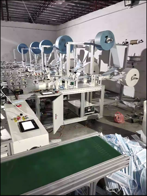 平面口罩机图纸高速伺服平面口罩一拖一焊耳带机产能80片每分钟