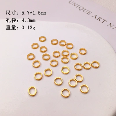 S925 silver gold-plated plate wrapped UFO beads spacer accessories string bracelet necklace string braided rope diy semi-formed (Zərgərlik ara hissələri) - five-warp-circles