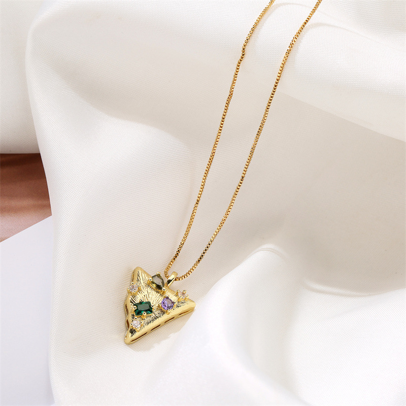 Women's Gender Copper Inlay Heart Shape Rhinestones Pendant Necklace