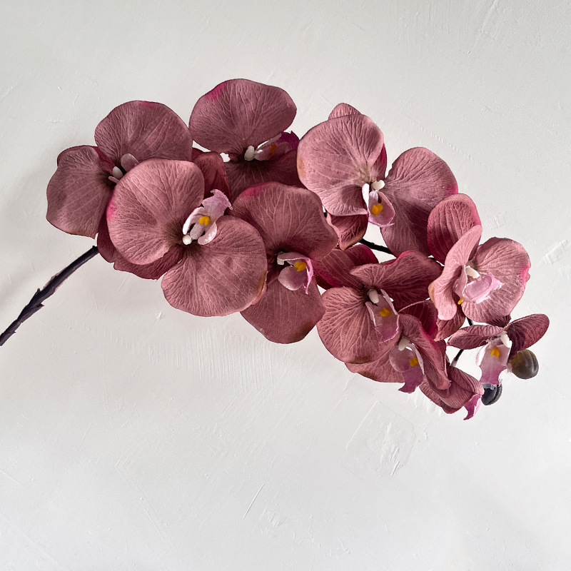 Orquídea de mariposa impresión 3D de 10 cabezas de impresión de flores falsas decoración de sala de estar de alta calidad decoración de flores secas