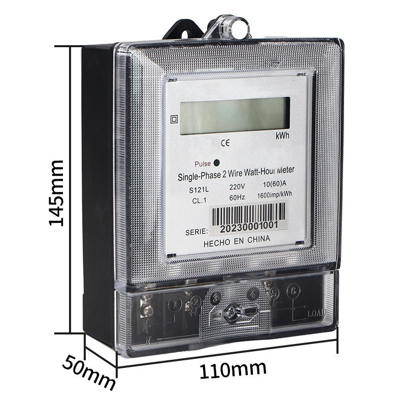 Versión en inglés del medidor eléctrico electrónico doméstico monofásico 220v LCD inteligente medidor de vcarta pantalla de conteo medidor de energía eléctrica comercio exterior