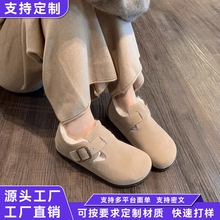 加绒加厚全包勃肯鞋男女同款真皮保暖棉鞋三喜同款博肯鞋新款单鞋