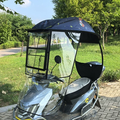 rainproof and sun-blocking cover, Elektromobil üçün ön şüşə çətiri (günlük) - sliding-window-cover-half-cover-model-starry-sky-girl-suitable-for-all-seasons-suitable-for-vehicles-with-rearview-mirrors