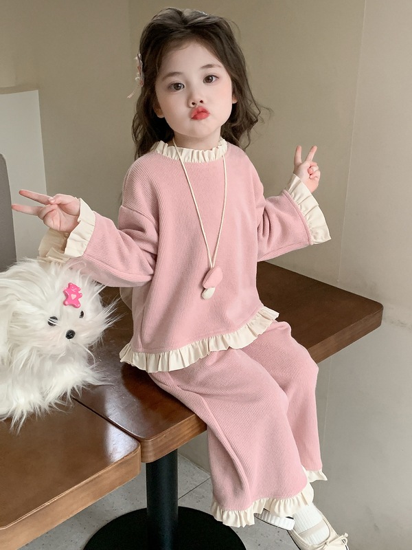 韩国女童蝴蝶结套装2025秋季新款两件套洋气网红休闲童装代发潮|undefined