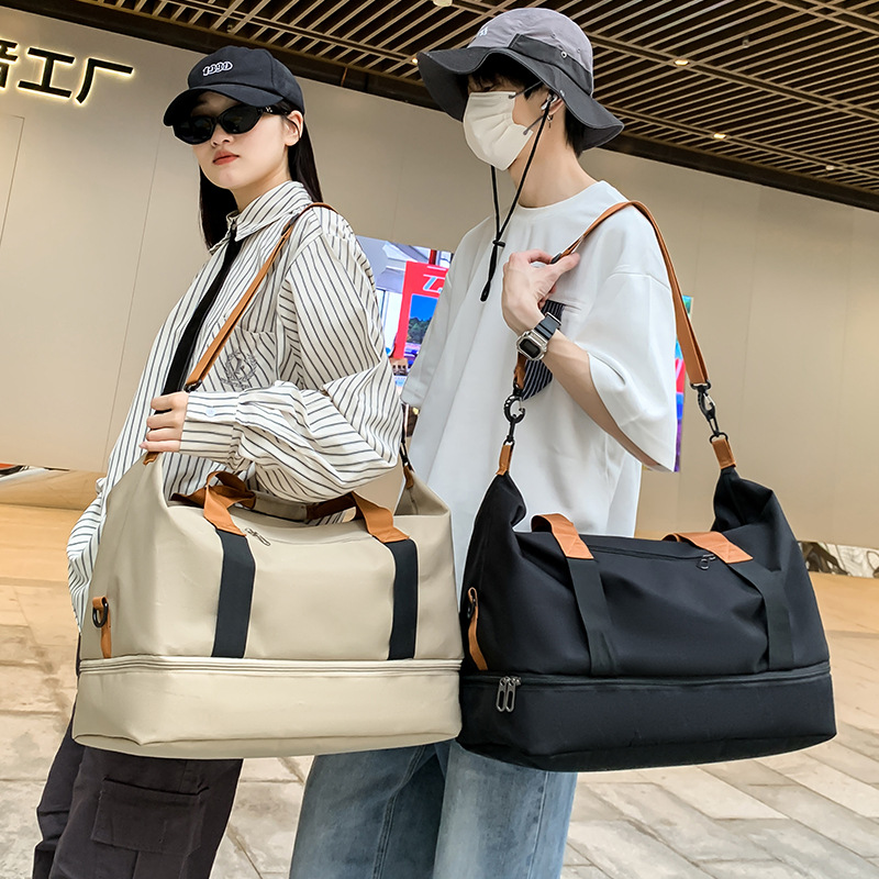 Cross-Border Portable Travel Bag for Women, Large-Capacity Yoga Swimming Fitness Bag, Short-Distance Hiking Bag, Trolley Boarding Bag