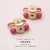 Fuchsia donut, cute crab pin, bangs, hairgrip, hair accessory