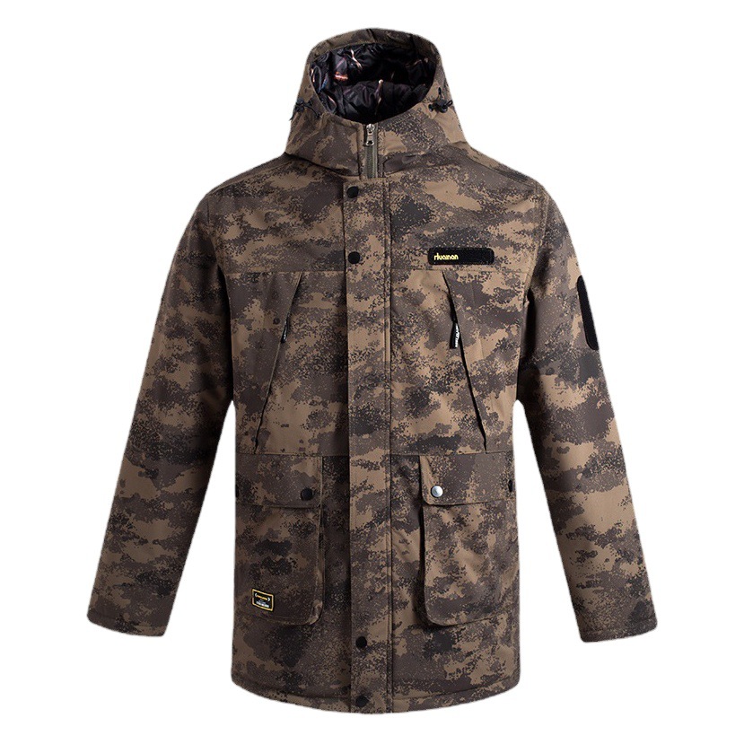 Chaqueta acolchada de algodón impermeable engrosada de invierno chaqueta acolchada de algodón a prueba de lluvia a prueba de nieve chaqueta acolchada de algodón de longitud media chaqueta acolchada de tela impermeable chaqueta a prueba de frío