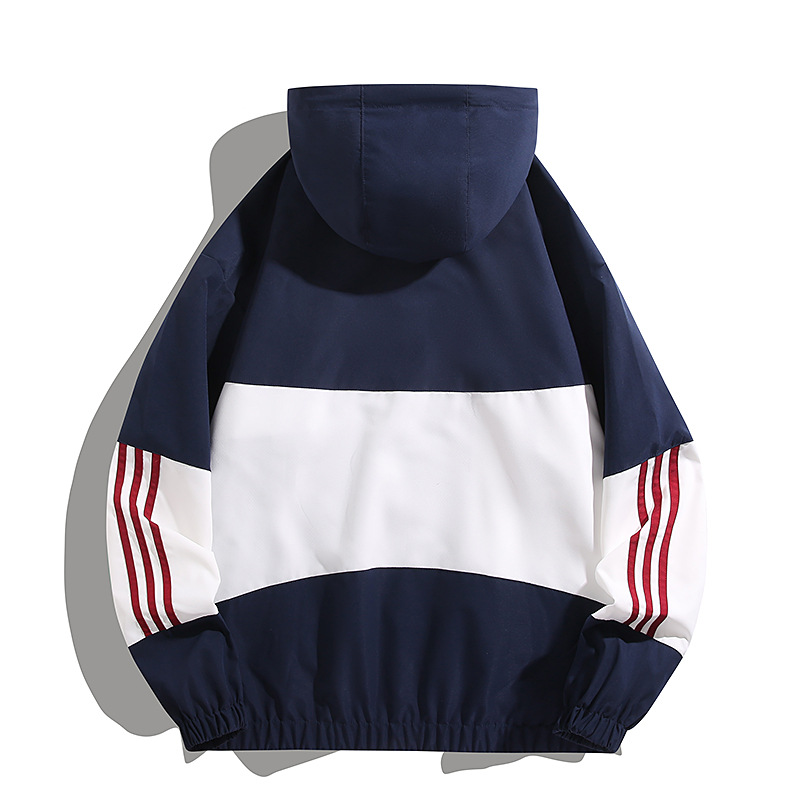 Chaqueta masculina primavera y otoño nueva chaqueta con capuz de estilo de puerto delgada guapo y suelta moda pareja chaqueta estudiantil