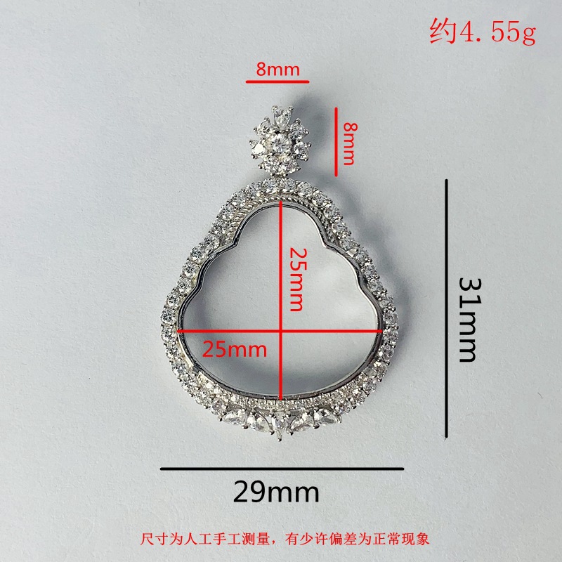 铜镀白金弥勒佛笑佛大肚佛精致高级佛公吊坠玉器高级感空托镶锆石