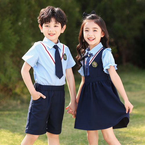 Student uniform set for spring and autumn, academic style, class uniform set for children, kindergarten school uniform, three-piece set, children's sports uniform
