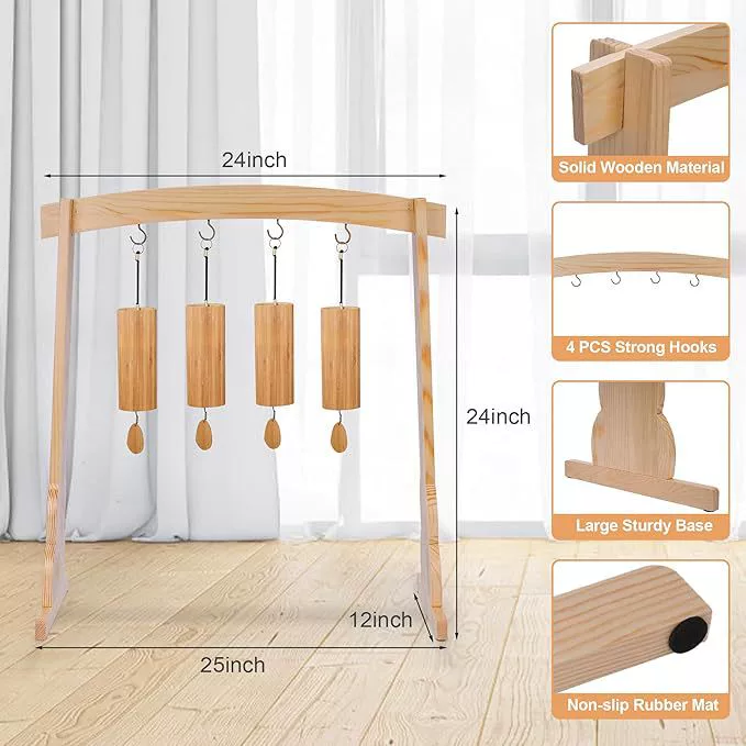 Настольные украшения, настольная песня и аккорд, звукотерапия, колокольчик, деревянная полка, деревянная полка для колокольчиков, полка для колокольчиков, бамбуковая полка