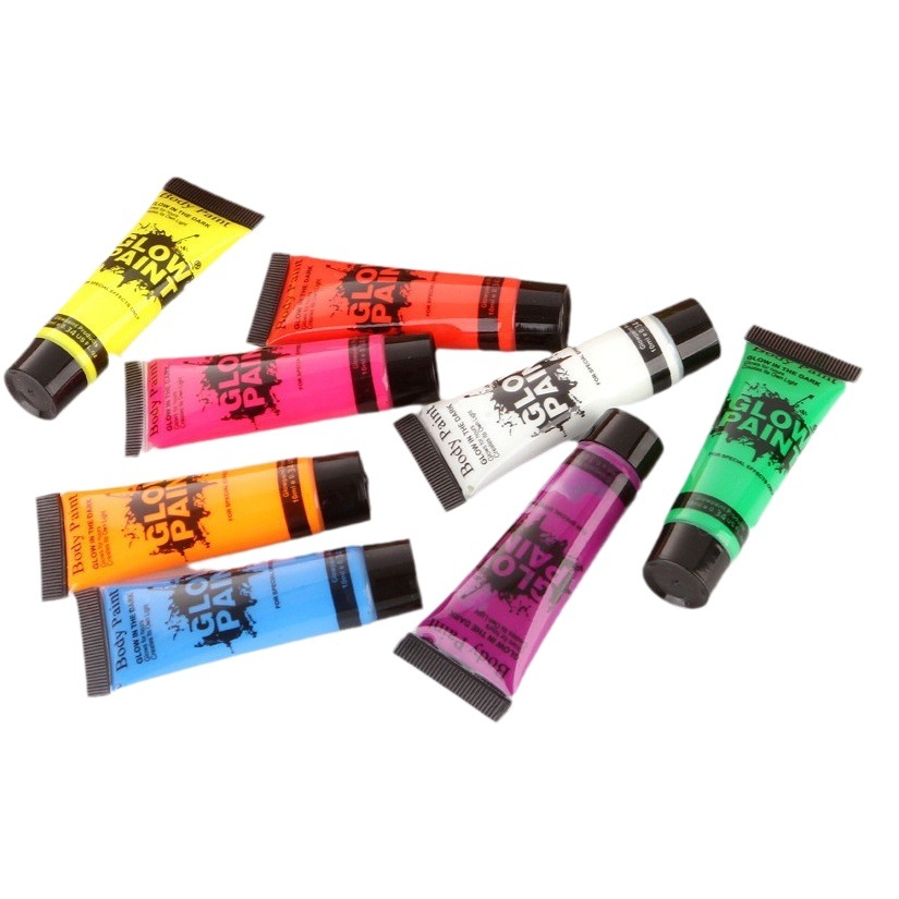 Ventas directas de fábrica 25mluv fluorescente Cara color fluorescente pintura crema luminosa Cara color luminoso pintura corporal luminosa