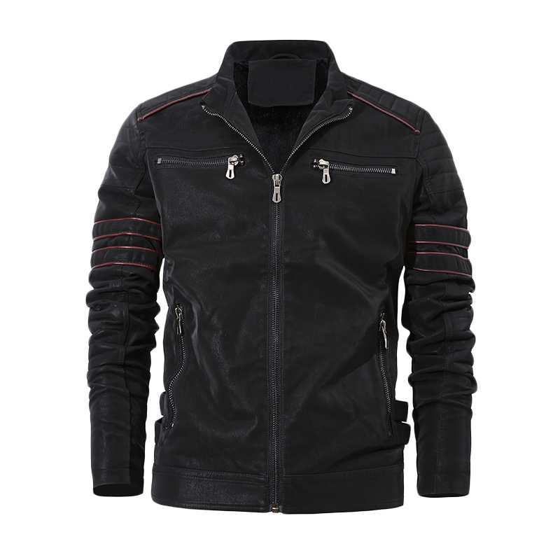 Cross-border Amazon wish men's European size velvet leather coat autumn and winter clothing large size support FBA shipping Cross-border Amazon wish men's European size velvet leather coat autumn and winter clothing large size support FBA shipping