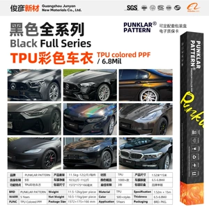 Black Tpu Colored Car Wrap Film, Ultra-Subtle Black Ppf Paint Protection Film, Full Body Color Change, Self-Healing