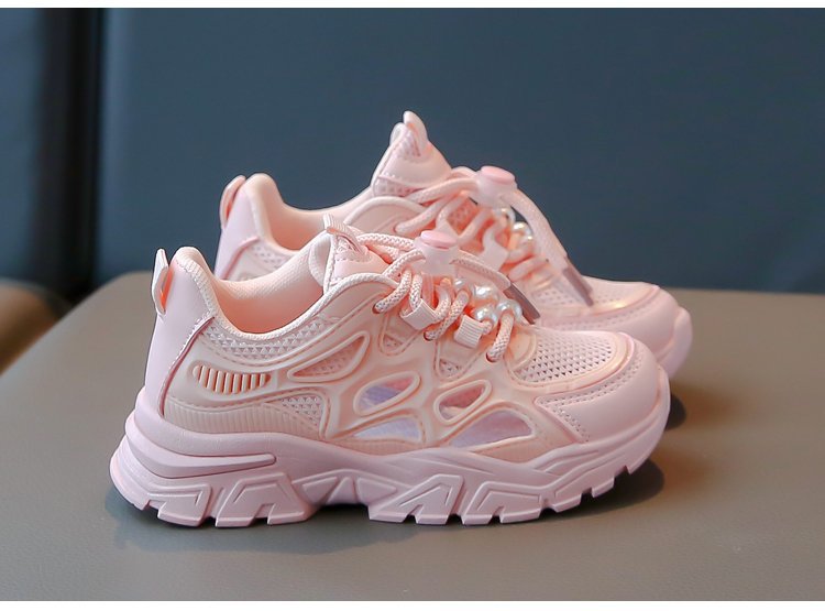 Chunky sneakers för flickor andas mesh med plattform_voghion.com
