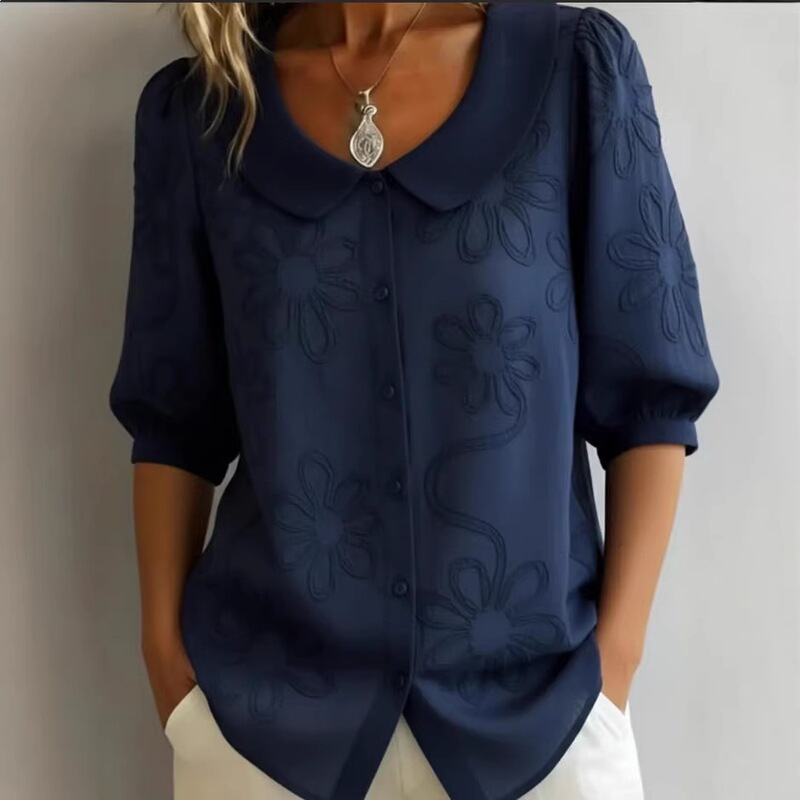 2026 Spring/Summer European and American Cross-Border Women's Foreign Trade Shirts Amazon Loose Casual Retro Button Floral Print 2026 Spring/Summer European and American Cross-Border Women's Foreign Trade Shirts Amazon Loose Casual Retro Button Floral Print