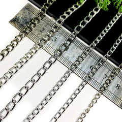 Handmade DIY jewelry material extended chain tassel thin chain twisted chain flat chain key ring jewelry hanging chain silver