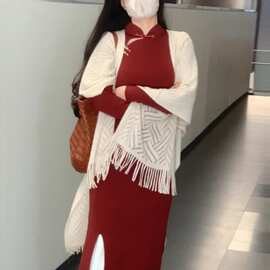 春秋复古新中式旗袍披肩新款气质高端开衫外搭小坎肩斗篷旅游披风
