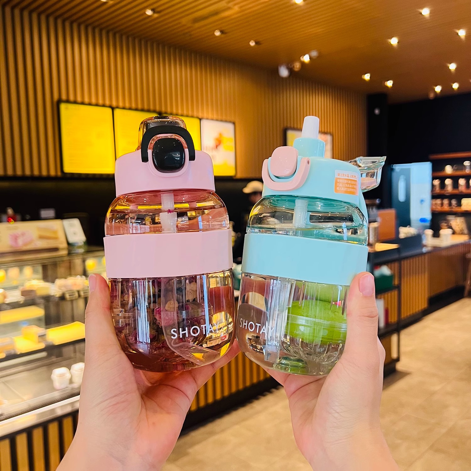 尚泰運動水杯便攜2024新款女大容量食品級夏天耐高溫塑料杯男