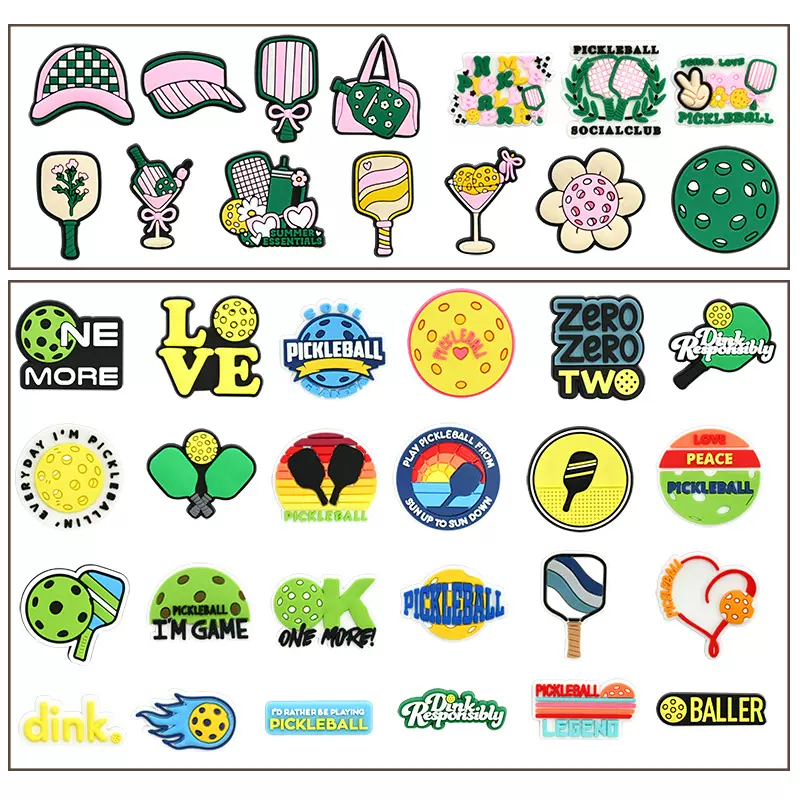 网红运动系列匹克球PVC软胶可拆卸装饰扣洞洞鞋花鞋扣跨境DIY配饰