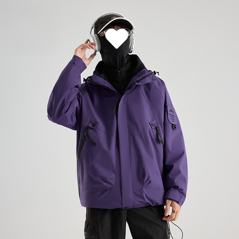 2025 New Autumn and Winter Outdoor Travel Couple Style Three-In-One Waterproof Workwear Jacket Jacket Top Warm