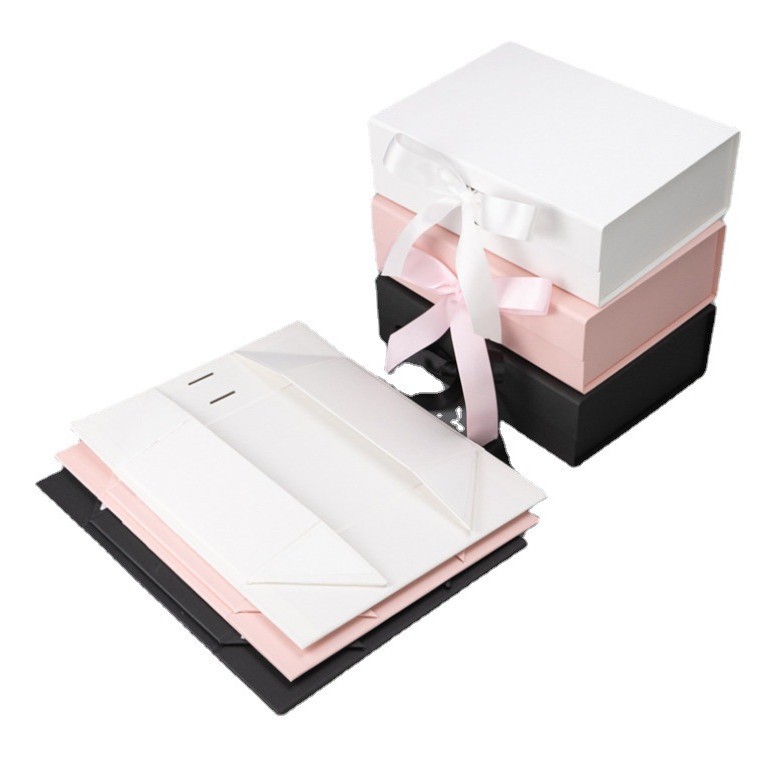 Caja de regalo plegable de arco transfronterizo imán de alta calidad caja de cosméticos tipo libro una pieza caja plegable caja magnética personalizada