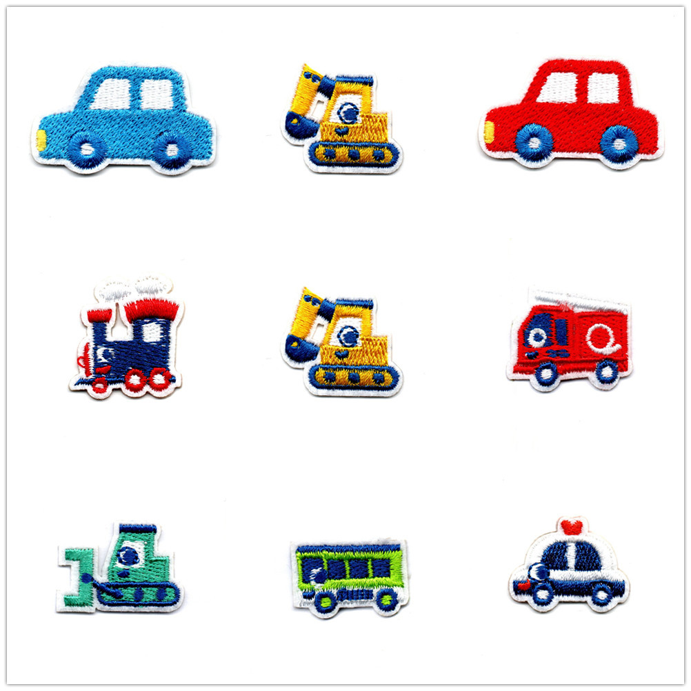 电脑绣花拖拉章仔工程车总动员刺绣布贴熨烫挖掘机卡车服装补丁贴