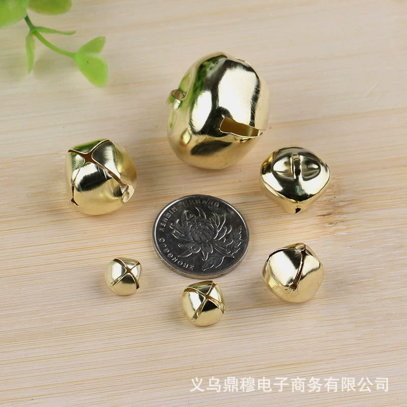 Materials set handmade, small bell, accessory, DIY, 30mm, pet, gold and silver