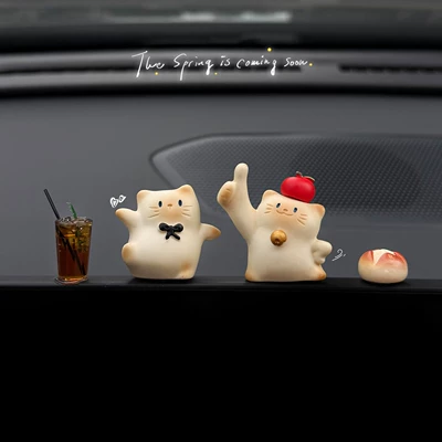 Sürətlər qutusu və əl tormozu başlıqları cute figurine for car center - hugawesome-cute-kittenamerican-stylebread-decorative-item-4
