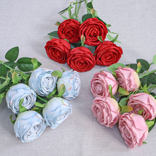 情人节单支珍珠绒布玫瑰花墙瀑布仿真花假花插花家居装饰跨境详情9