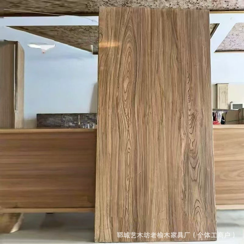 Ретро старый вяза вся большая доска выветривания натуральной текстуры плиты из цельного дерева для украшения дома