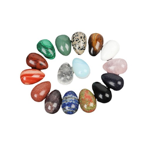 Cross-border hot-selling natural crystal jade egg rough stone office ornaments to play with auxiliary massage and beauty products