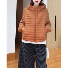 工厂休闲短款羽绒棉服女2025冬季新款连帽蓬松保暖面包服夹棉外套