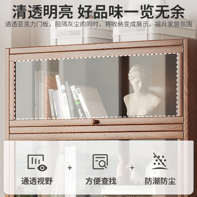 Escritorio de piso retro americano armario de madera maciza armario pequeño armario de almacenamiento sala de estar mostrador de almacenamiento contra la pared integrado estante