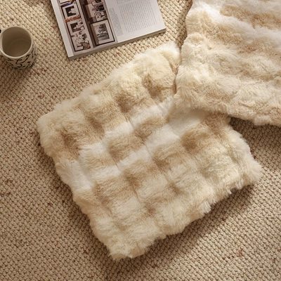 Winter Plush Thickened Cushion for Chairs, Autumn and Winter Dining Chair, Stool Cushion, Office Floor Cushion (Wool pad) - 4040cm-bubble-rabbit-hair-milk-coffee
