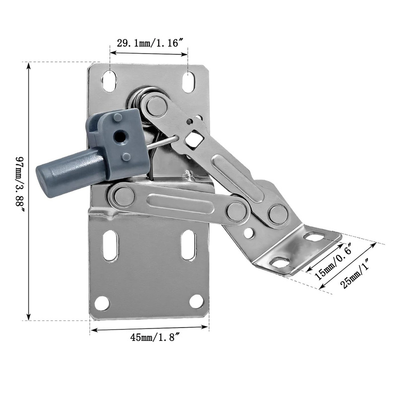 45-Degree Flip-Down Door Hinge for Flip-Up Cabinet, Sink Cabinet Flip-Down Hinge, Downward Opening Shoe Cabinet Storage Cabinet Spring Hinge