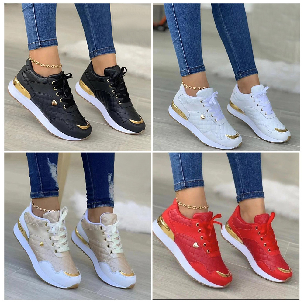 Plus Size Running Shoes For Women – Lightweight Thick Sole Sneakers, Breathable Color Block Design For Sports & Casual Wear_vogvips.com