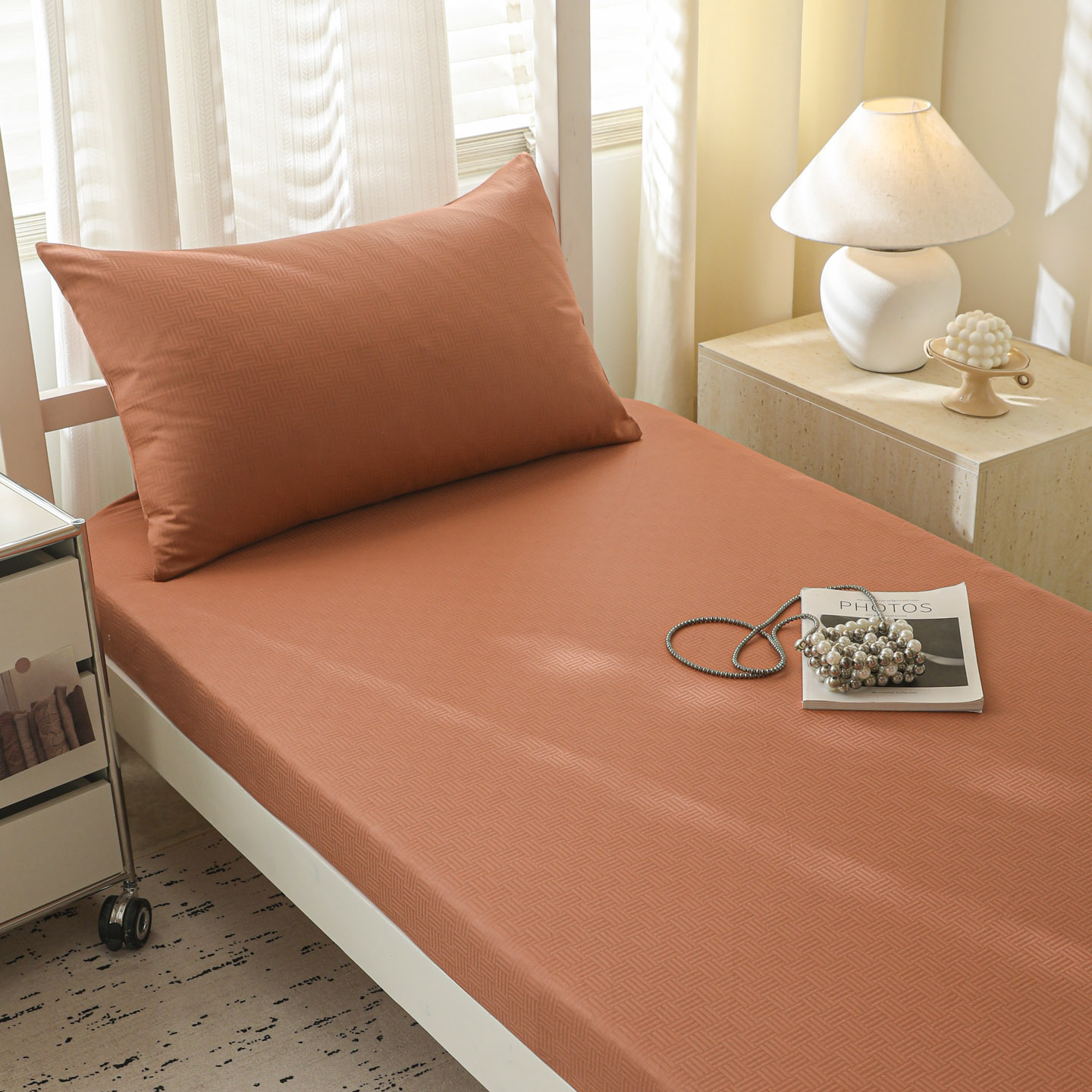 Sombrilla de cama jacquard de algodón de una sola pieza 100 dormitorio de estudiantes de algodón alquilado dormitorio especial lavable a máquina 25 estilos