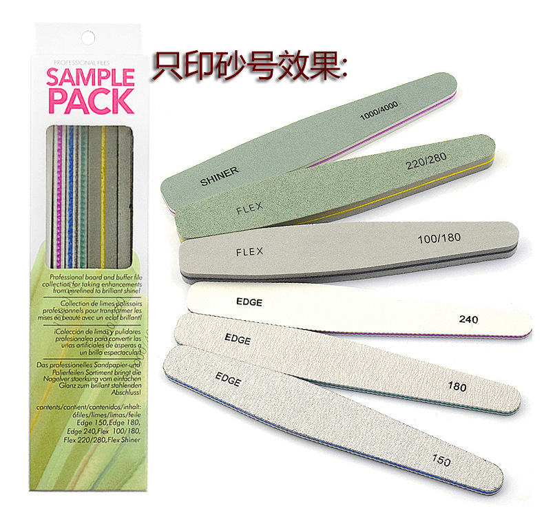 Conjunto de herramientas de uñas decoración de uñas tira esmerilada tira de frotamiento Archivo de esponja superficie de uñas tira de pulido conjunto de 6 piezas al por mayor