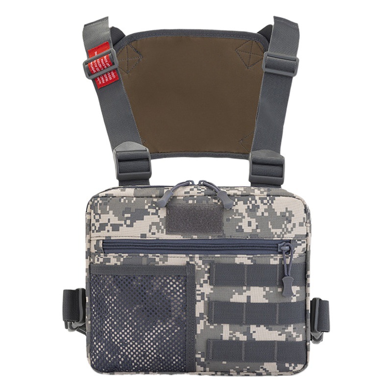 2025 nuevo chaleco funcional bolsa de chaleco de camuflaje para hombres mochila táctica de Camping ropa de trabajo motocicleta bolsa de pecho para hombres al por mayor