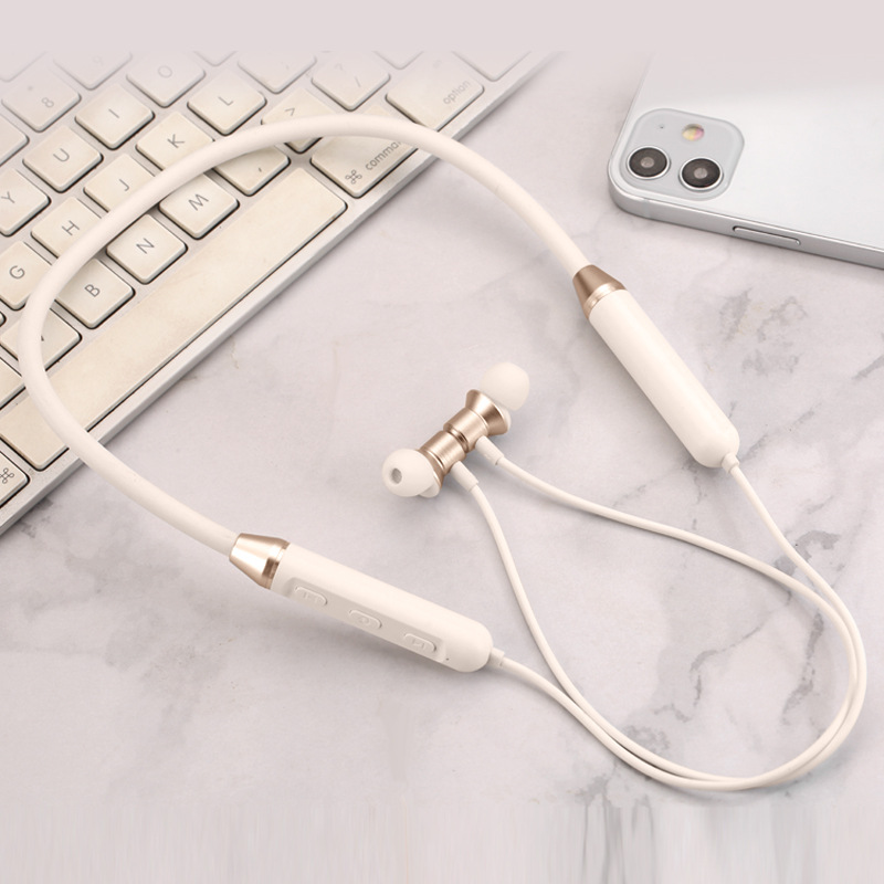 Nuevos auriculares Bluetooth metálicos cuello deportivo inalámbrico en el oído tipo de teléfono móvil de espera ultra largo universal image 6