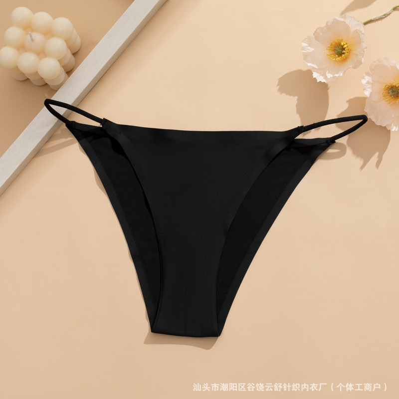 Procesamiento a medida transfronteriza europea y americana trozos de hielo sin marcas pantalones interiores para mujeres cinturón delgado de comercio exterior T pantalones de cintura baja
