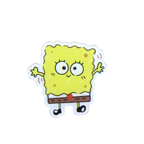 Ins cute cartoon SpongeBob pin wholesale acrylic decoration badge bag accessories Patrick Star hanger