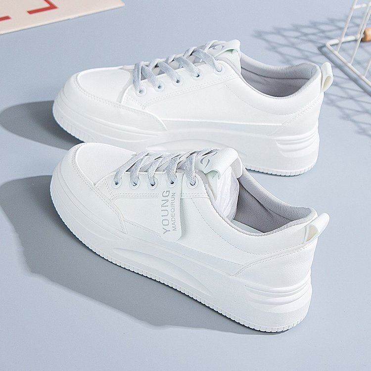 Little White Shoes Women's Ins Tide 2025 Versatile Fashion Board Shoes Student Muffin Flat-bottomed Casual Sports Shoes_voghion.com