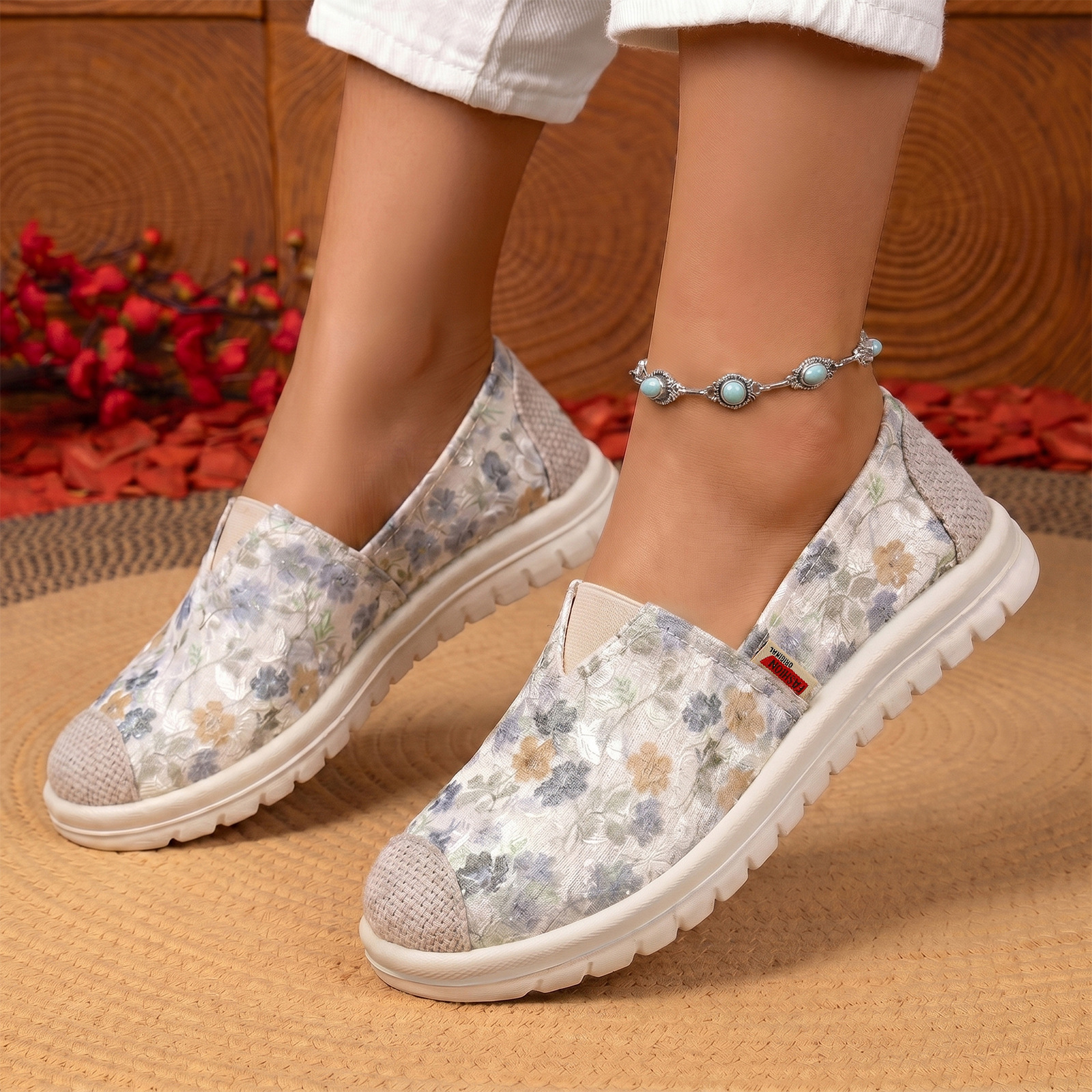 Zapatos de mujer zapatos transfronterizos de verano zapatos planos transpirables de poliuretano zapatos casuales suaves zapatos de lona de moda coreana image 5
