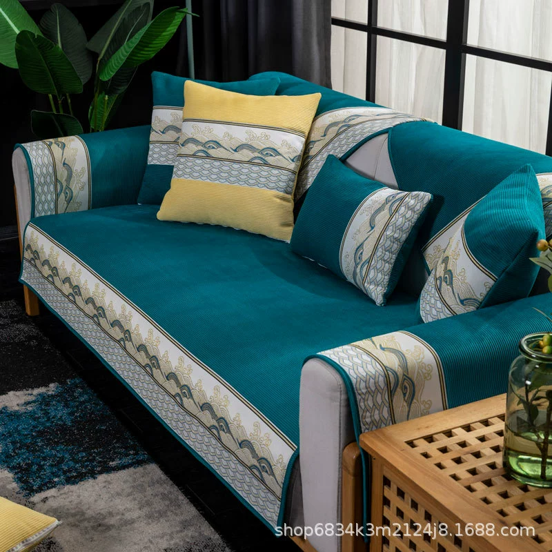 Подушка для дивана Four Seasons Универсальная Простая Современная Подушка Противоскользящая Подушка Легкая Роскошная наволочка для диванной подушки Ткань Заднее полотенце