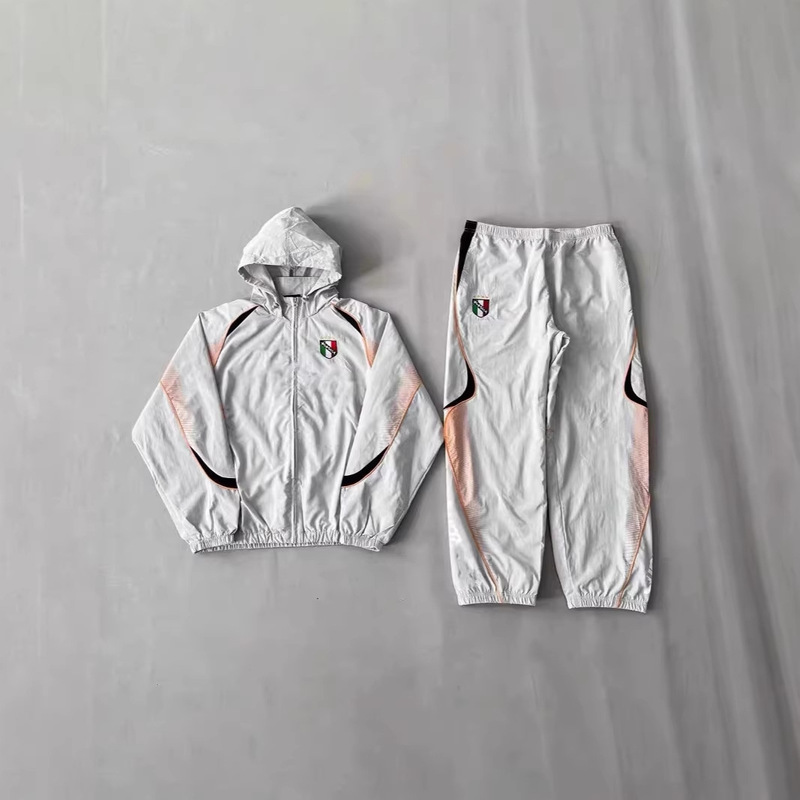 European and American Drill Functional Windbreaker Track Jacket Hooded Jacket Drawstring Sports Jacket Football Windbreaker