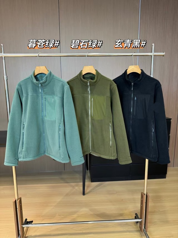 032402 石头摇粒绒保暖不臃肿秋冬新款男士立领抓绒卫衣夹克|undefined