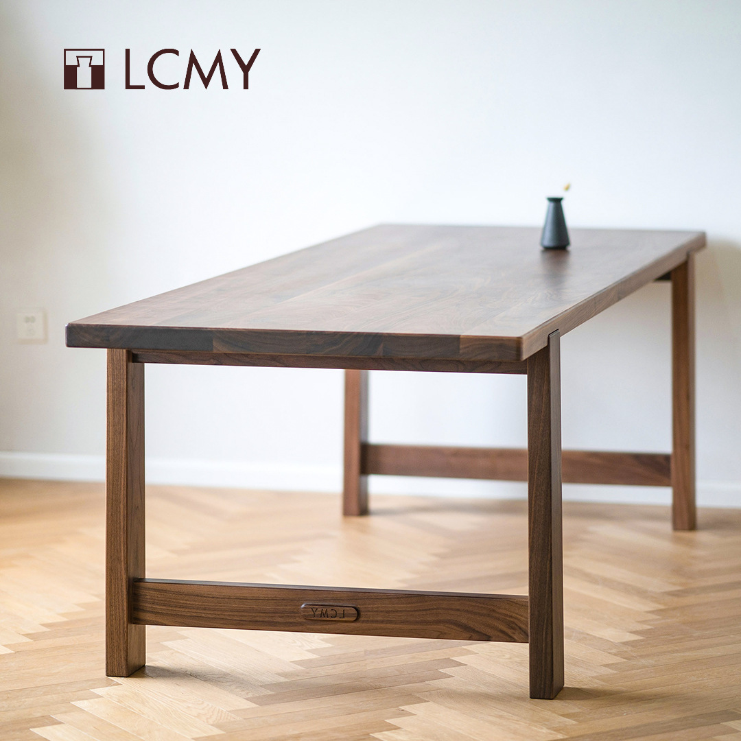 实木现代黑胡桃岛大板纵横工作厚板板桌餐桌胡桃创意木原台原木全
